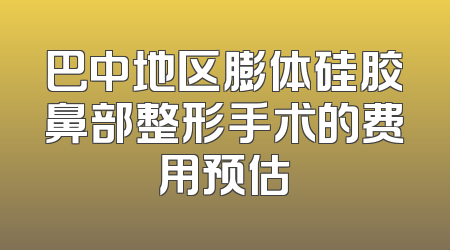 巴中地区膨体硅胶鼻部整形手术的费用预估