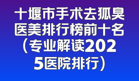 十堰市手术去狐臭医美排行榜前十名（专业解读2025医院排行）