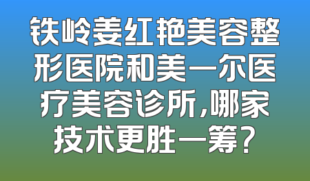 铁岭姜红艳美容整形医院和美一尔医疗美容诊所，哪家技术更胜一筹？