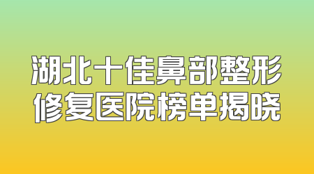 湖北十佳鼻部整形修复医院榜单揭晓