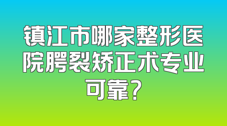 镇江市哪家整形医院腭裂矫正术专业可靠？