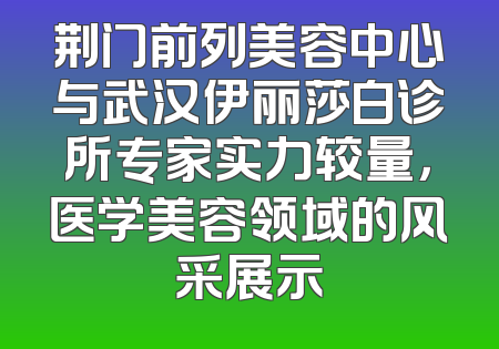 荆门前列美容中心与武汉伊丽莎白诊所专家实力较量，医学美容领域的风采展示