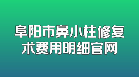 阜阳市鼻小柱修复术费用明细官网