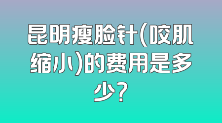 昆明瘦脸针（咬肌缩小）的费用是多少？
