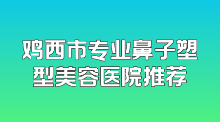 鸡西市专业鼻子塑型美容医院推荐