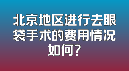 北京地区进行去眼袋手术的费用情况如何？