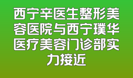 西宁辛医生整形美容医院与西宁璞华医疗美容门诊部实力接近