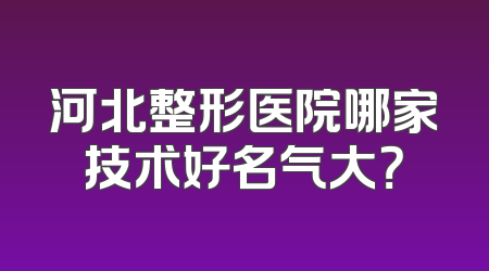 河北整形医院哪家技术好名气大？