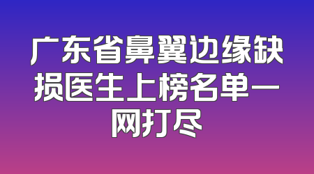 广东省鼻翼边缘缺损医生上榜名单一网打尽