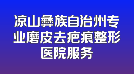 凉山彝族自治州专业磨皮去疤痕整形医院服务