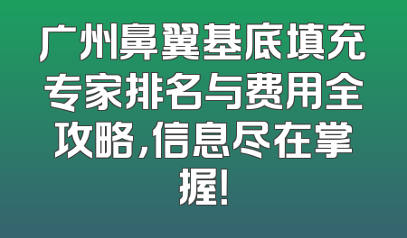 广州鼻翼基底填充专家排名与费用全攻略，信息尽在掌握！