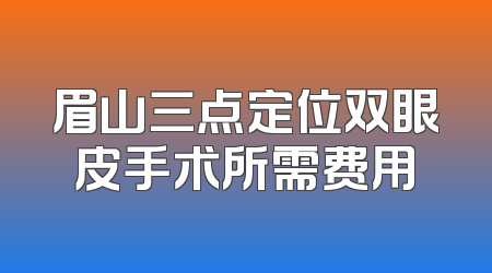 眉山三点定位双眼皮手术所需费用