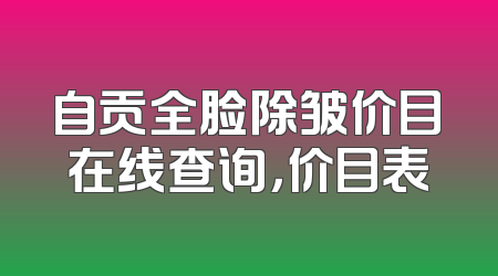 自贡全脸除皱价目在线查询，价目表