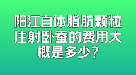 阳江自体脂肪颗粒注射卧蚕的费用大概是多少？