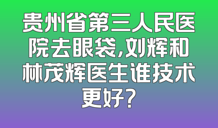 贵州省第三人民医院去眼袋，刘辉和林茂辉医生谁技术更好？
