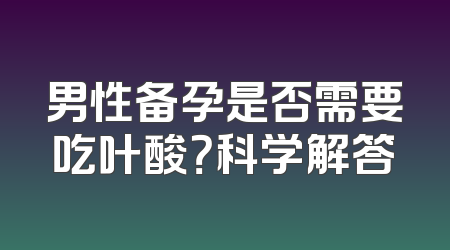 男性备孕是否需要吃叶酸？科学解答