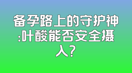 备孕路上的守护神：叶酸能否安全摄入？